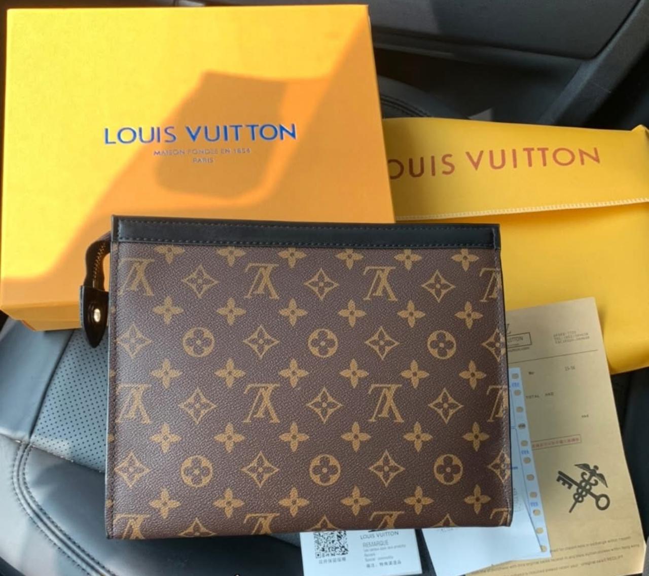 Louis Vuitton Monogram Canvas Clutch Pouch – Classic Brown Edition