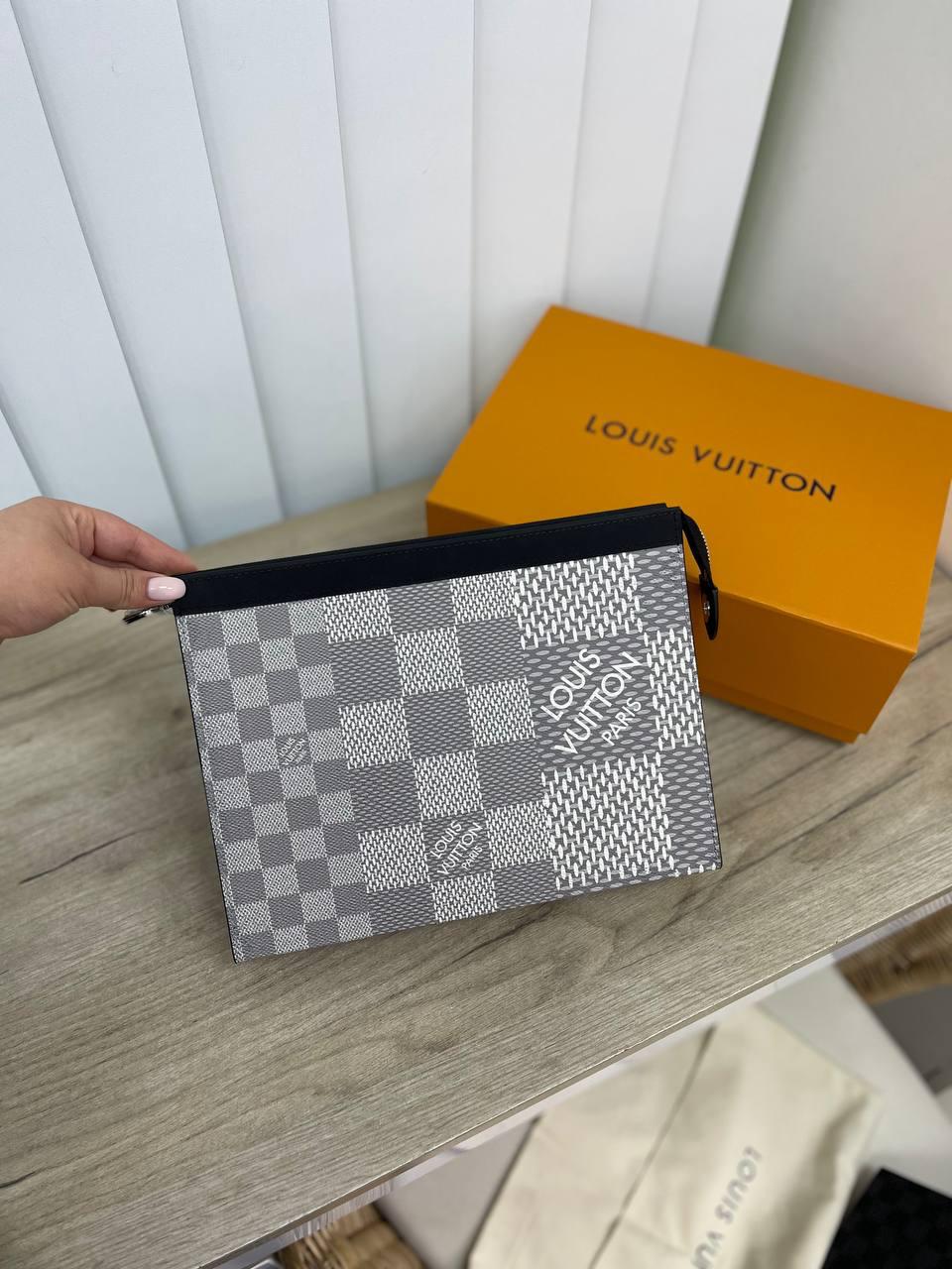 Louis Vuitton Damier Graphite Patchwork Clutch Pouch – Grey/Black Edition