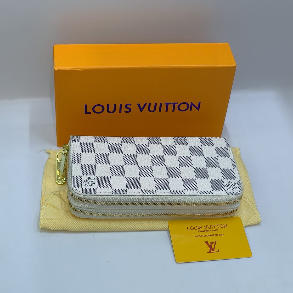 Louis Vuitton Damier Azur Double Zip Long Wallet