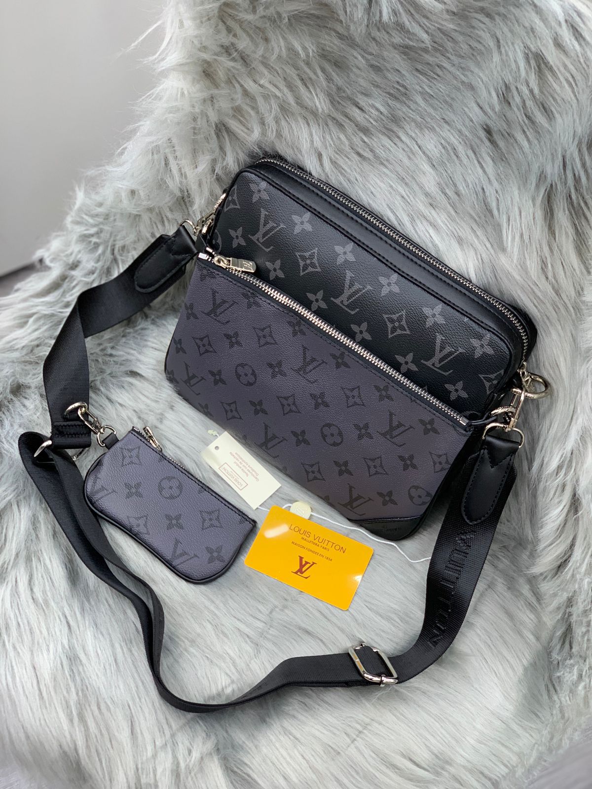 Louis Vuitton Monogram Eclipse Multi Pochette Laptop Crossbody