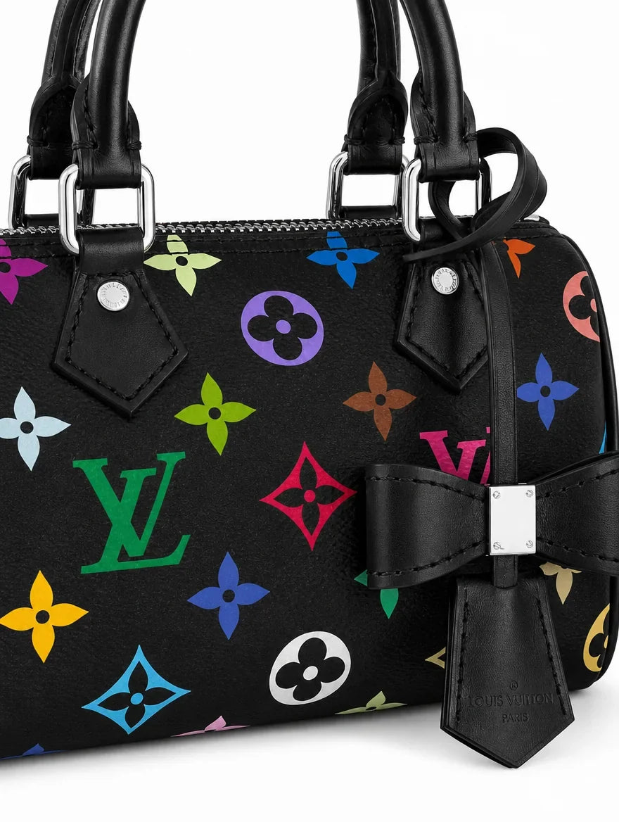 Lv – Mini Speedy Multicolour Monogram (Black) - side