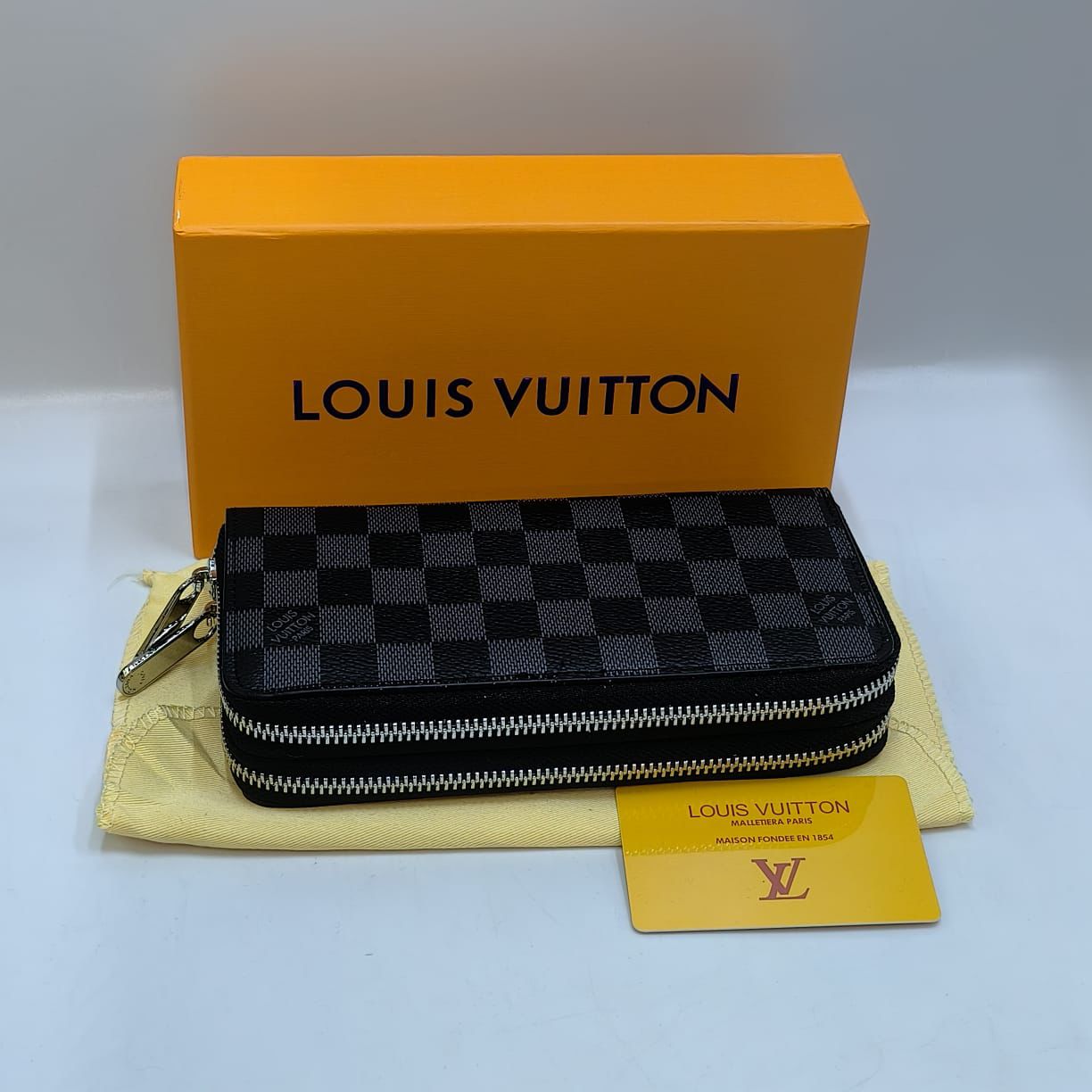 Louis Vuitton Damier Graphite Double Zip Long Wallet
