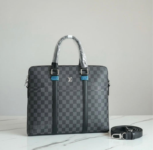 Louis Vuitton Damier Graphite Porte-Documents Business Bag – Black & Grey Checkered Canvas