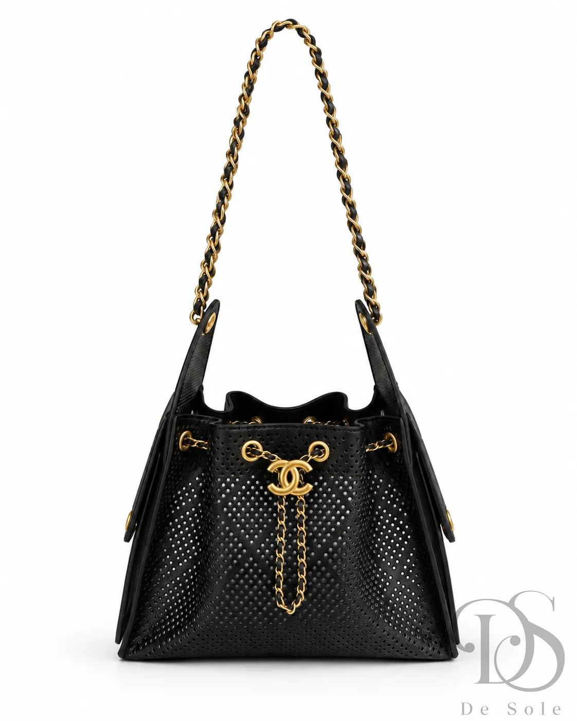 Chnl Chain Drawstring Shoulder Bag