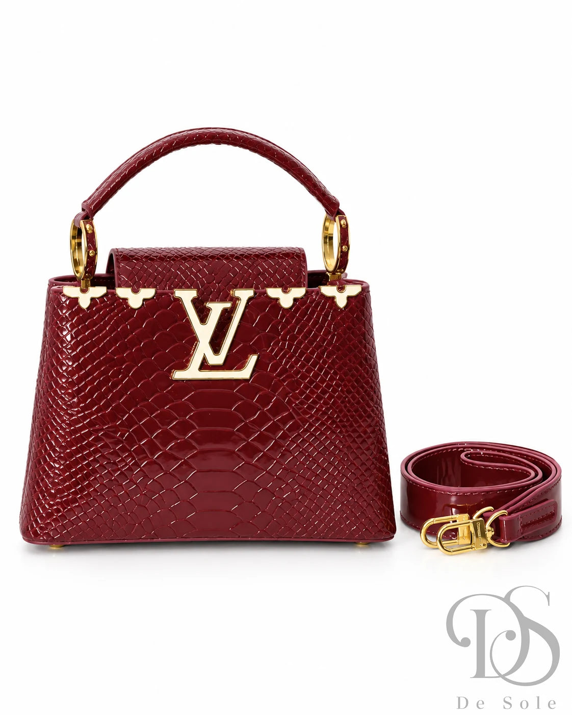 Lv Structured Top-Handle Bag