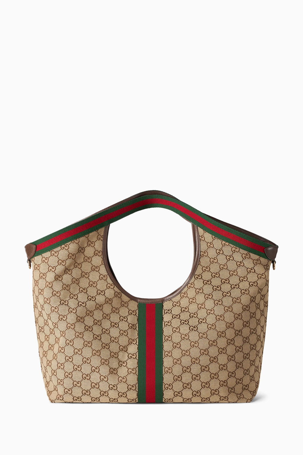 GG Supreme Canvas Tote Bag with Web Stripe