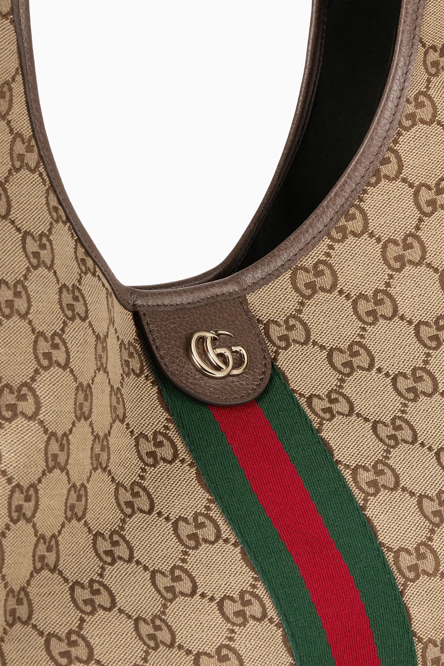 GG Supreme Canvas Tote Bag with Web Stripe