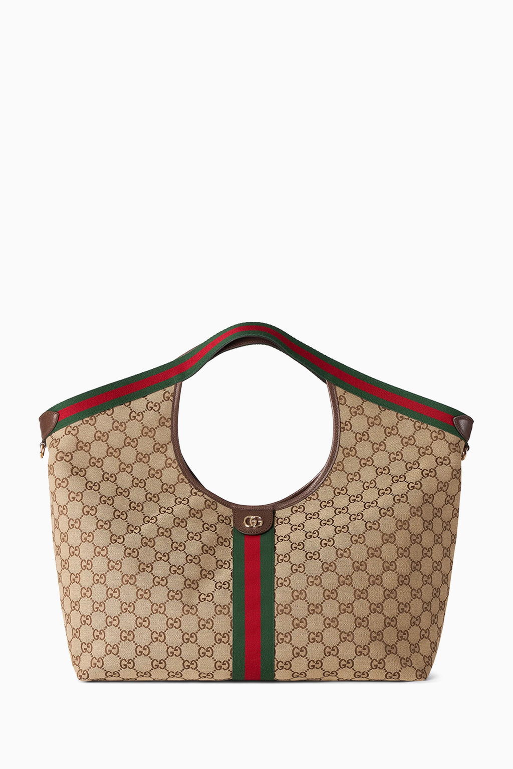 GG Supreme Canvas Tote Bag with Web Stripe