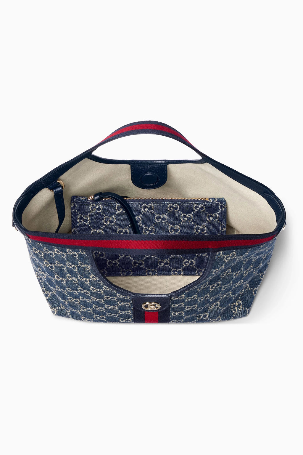 GG Supreme Canvas Tote Bag with Web Stripe