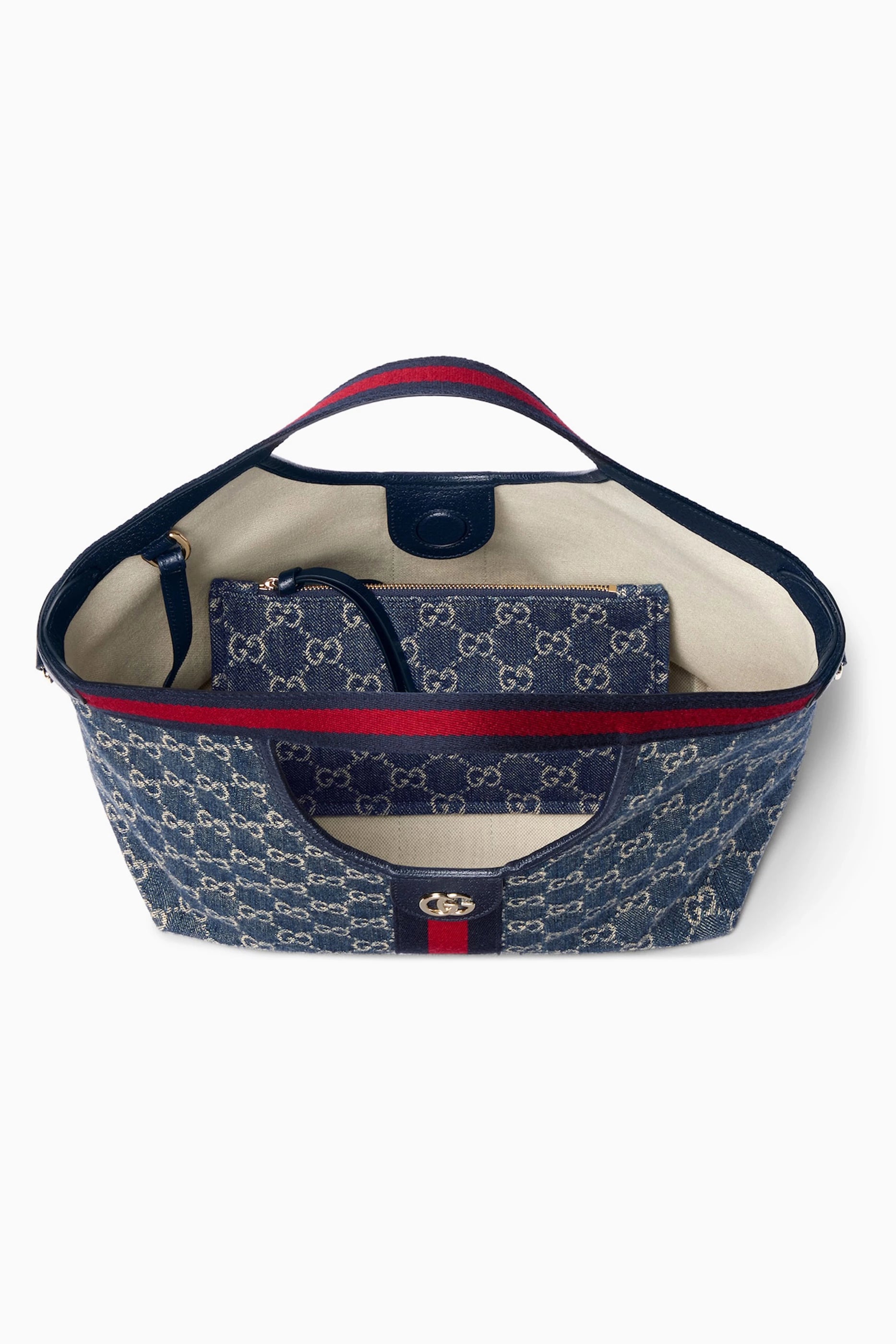 GG Supreme Canvas Tote Bag with Web Stripe