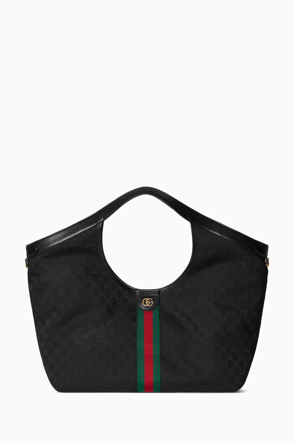GG Supreme Canvas Tote Bag with Web Stripe