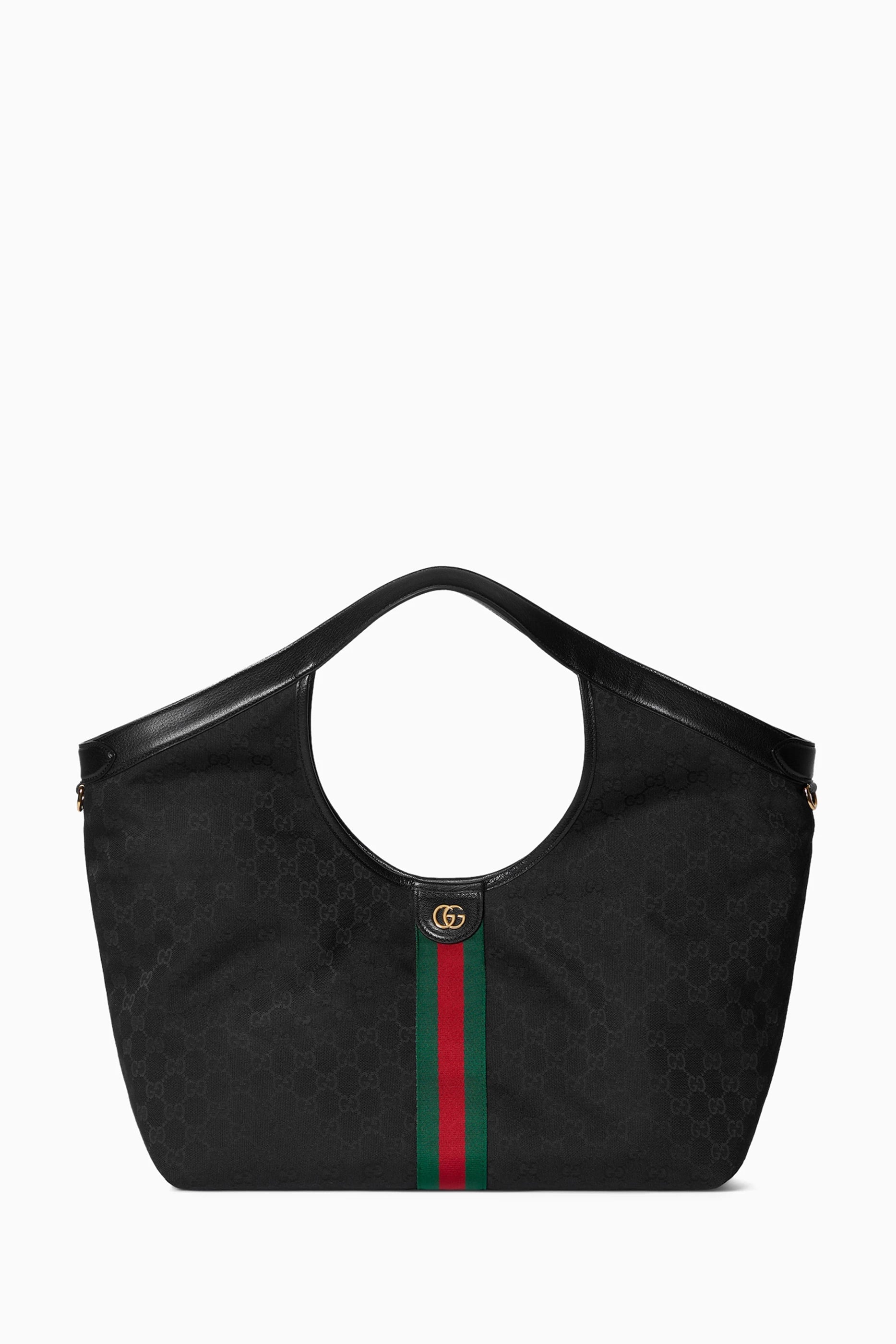 GG Supreme Canvas Tote Bag with Web Stripe