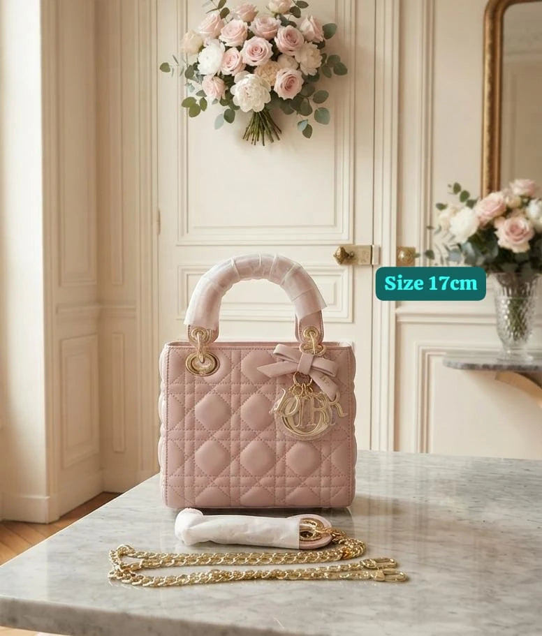 Lady Diour Quilted Top-Handle Bag