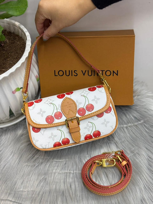 Louis Vuitton White Cherry Monogram Bag