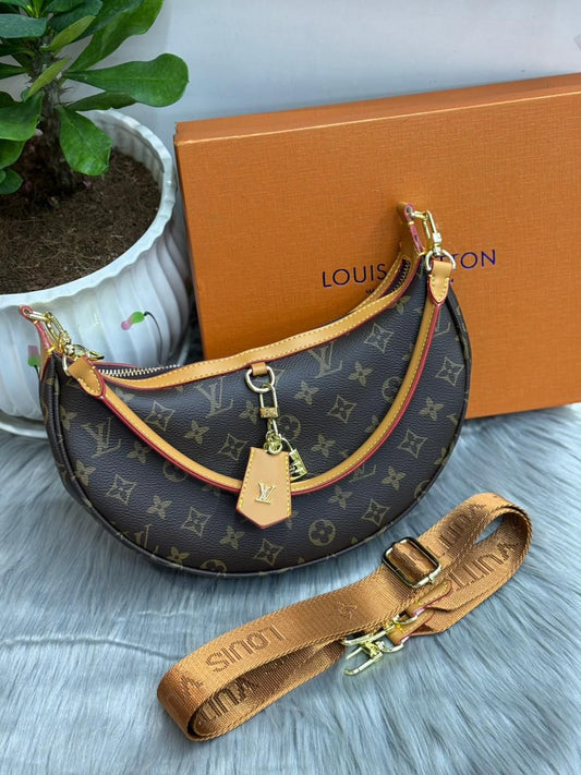 Louis Vuitton Monogram Half-Moon Crossbody – Tan Trim