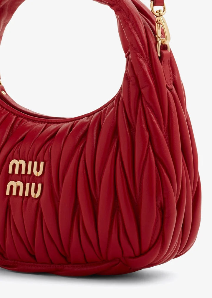 miu mu wander matelassé mini hobo bag