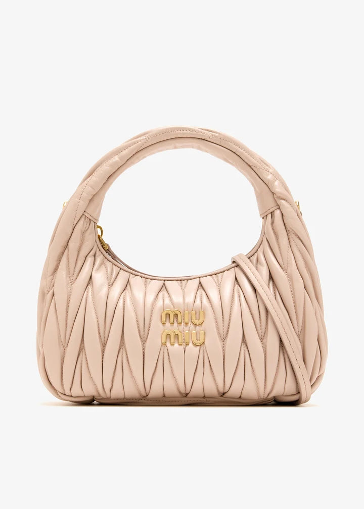 miu mu wander matelassé mini hobo bag