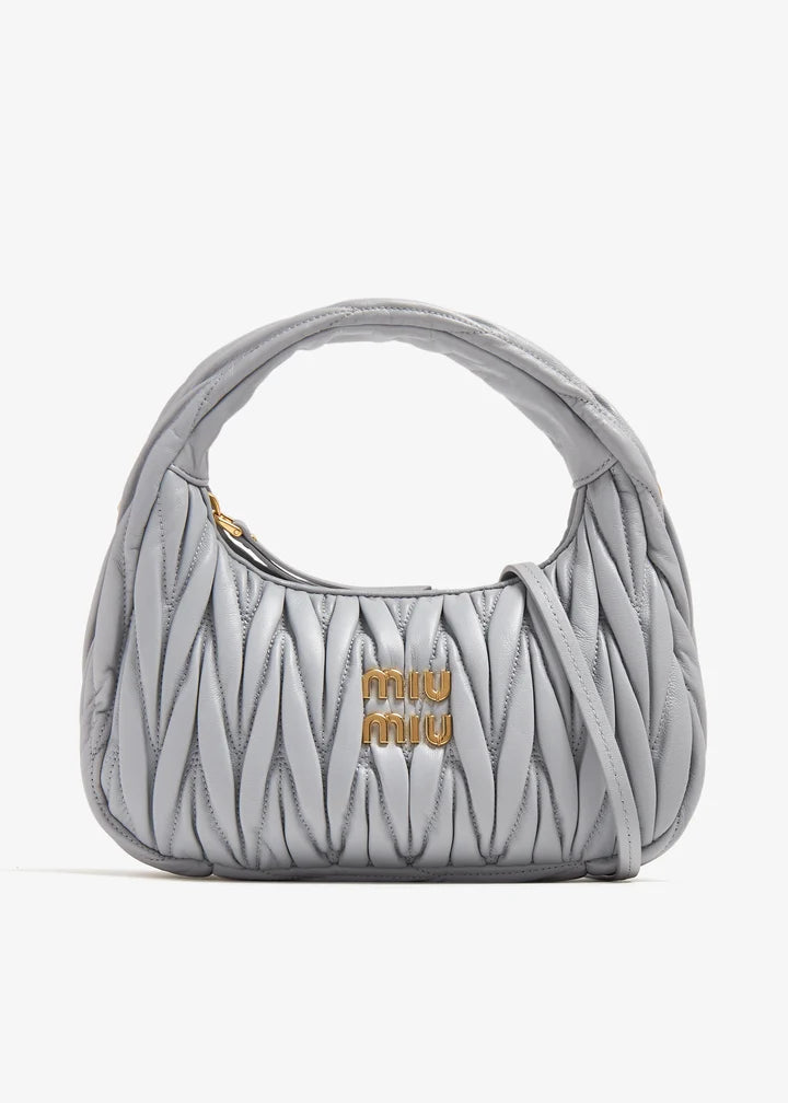 miu mu wander matelassé mini hobo bag
