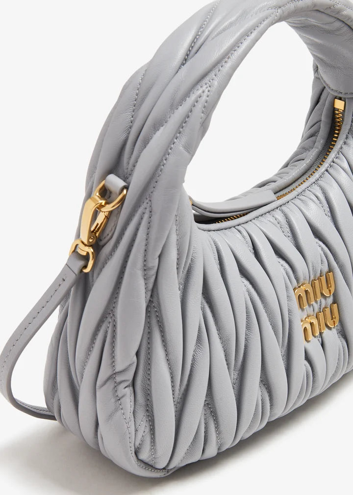 miu mu wander matelassé mini hobo bag