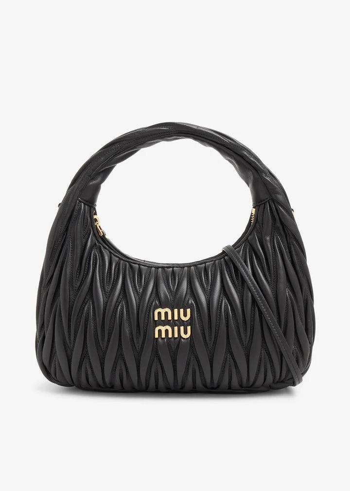 miu mu wander matelassé mini hobo bag