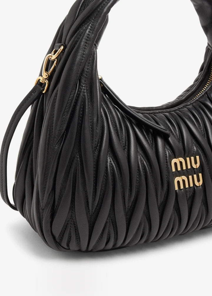 miu mu wander matelassé mini hobo bag