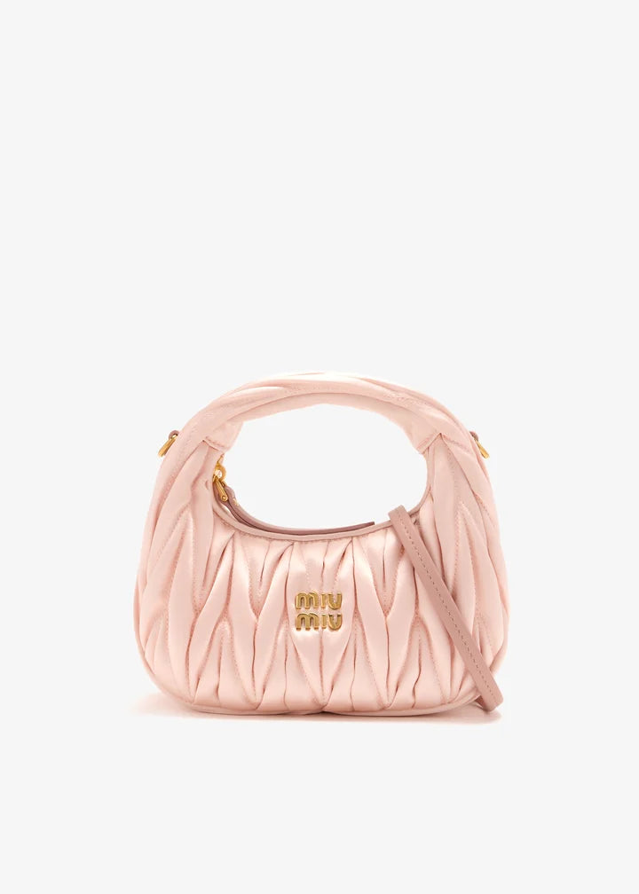 miu mu wander matelassé mini hobo bag
