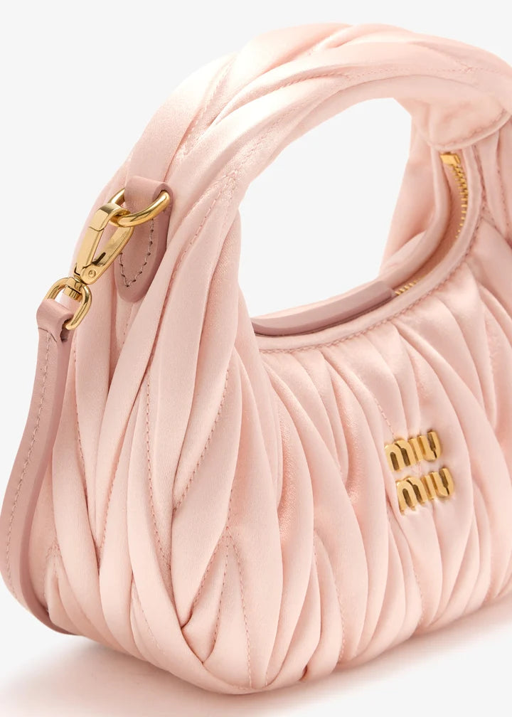 miu mu wander matelassé mini hobo bag