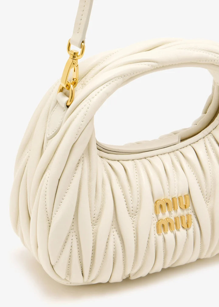 miu mu wander matelassé mini hobo bag