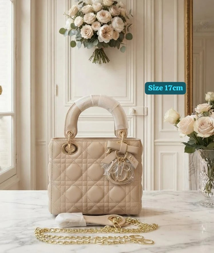 Lady Diour Quilted Top-Handle Bag