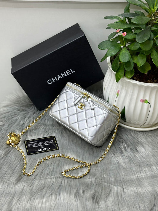 Chanel – Mini Quilted Crossbody Camera Bag (Silver Edition)