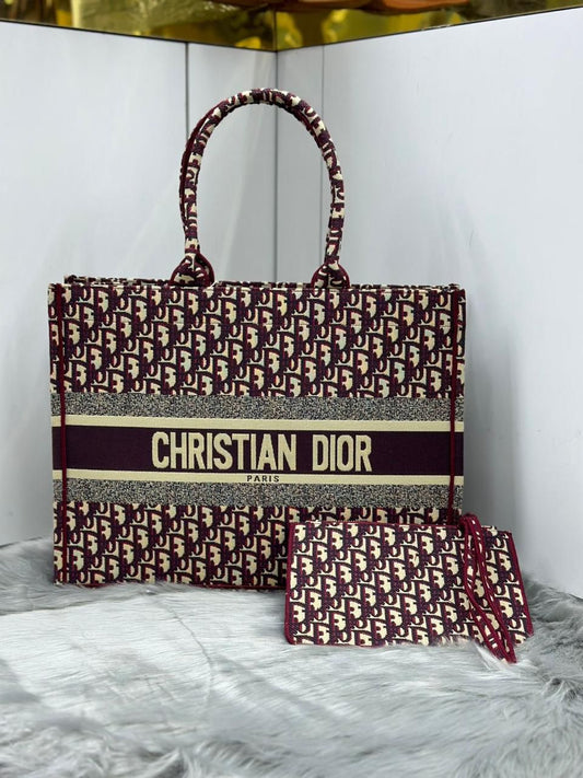 Christian Dior – Book Tote (Burgundy Oblique)