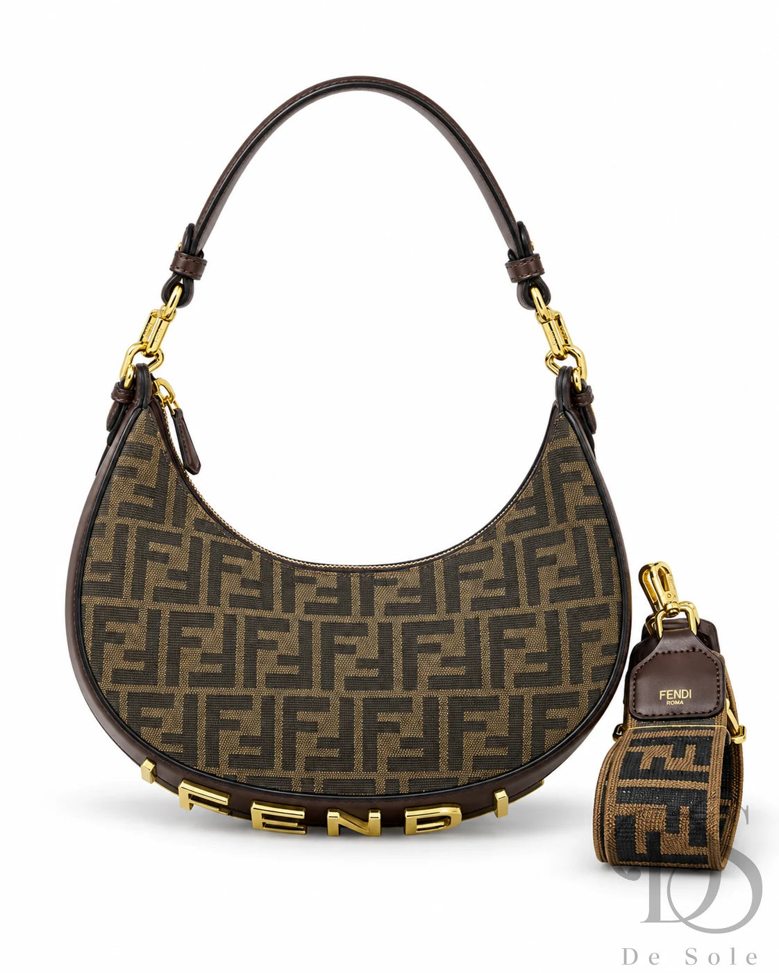 Fendigraphy Small Hobo Bag (Brown FF Monogram)