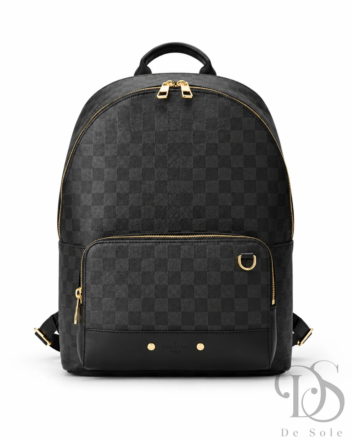 Lv Damier Graphite Backpack – Black Checkered Premium Leather