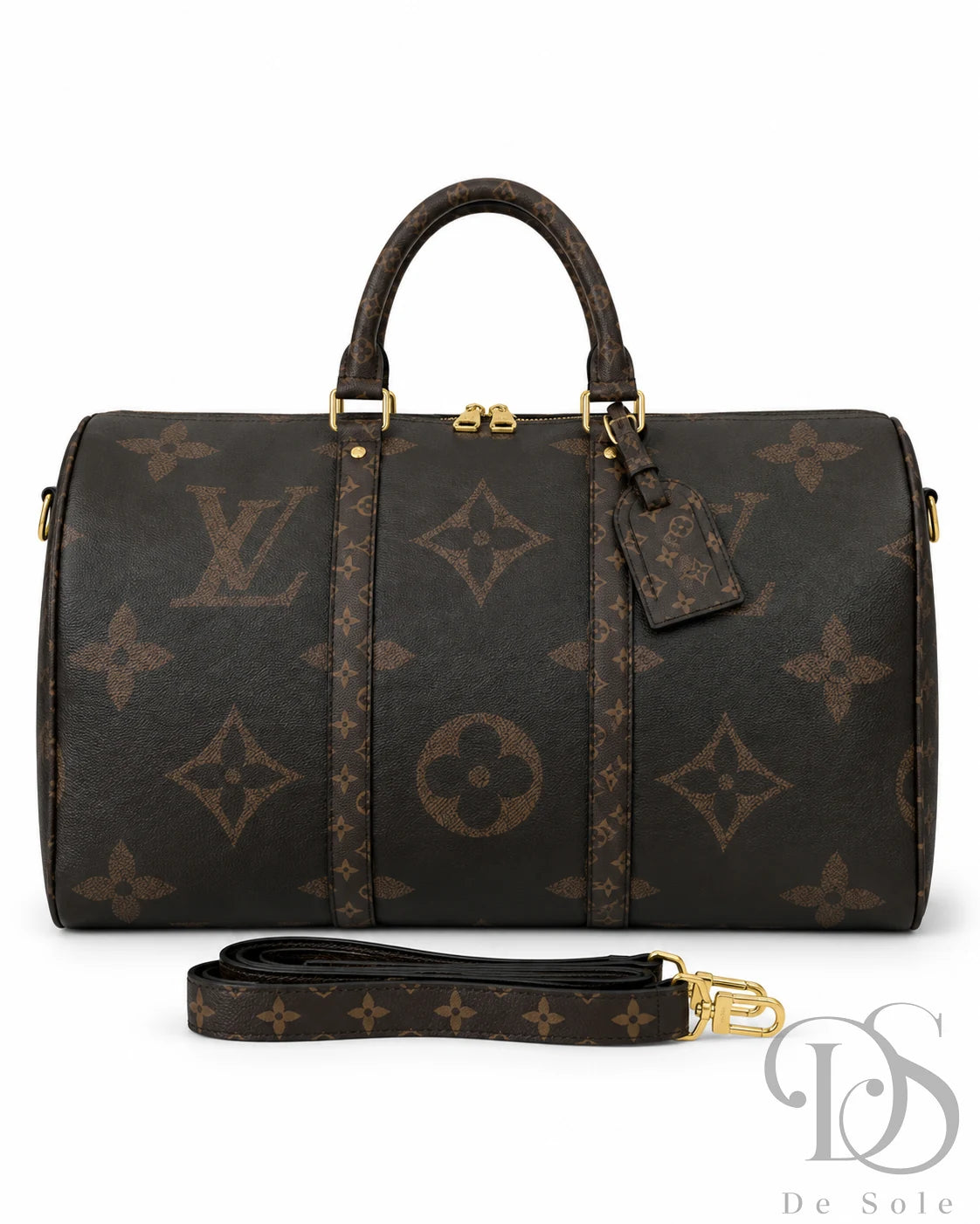 Lv Keepall Bandoulière 50 Monogram Canvas Travel Bag – Brown