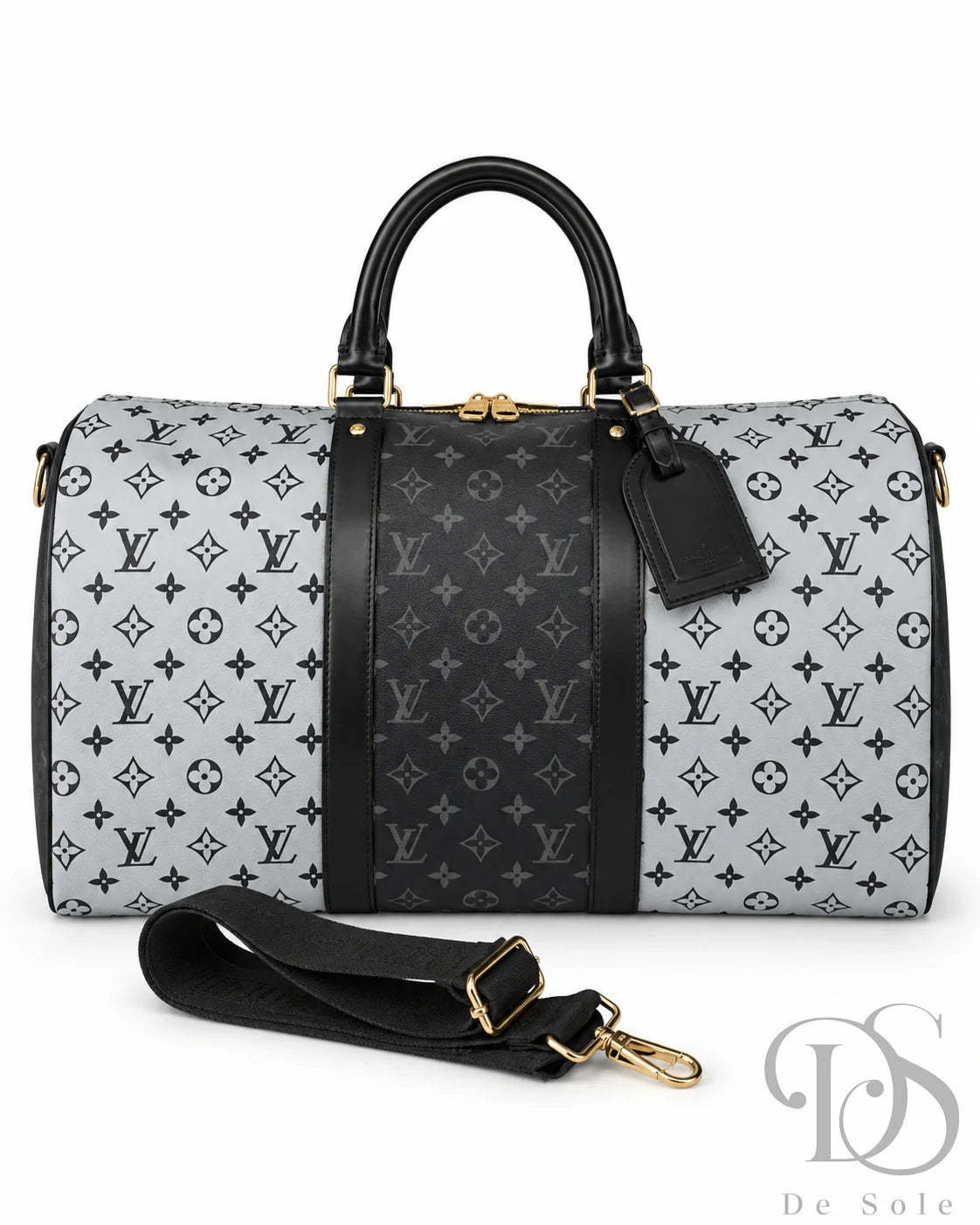 Lv Two-Tone Monogram Travel Duffle Bag
