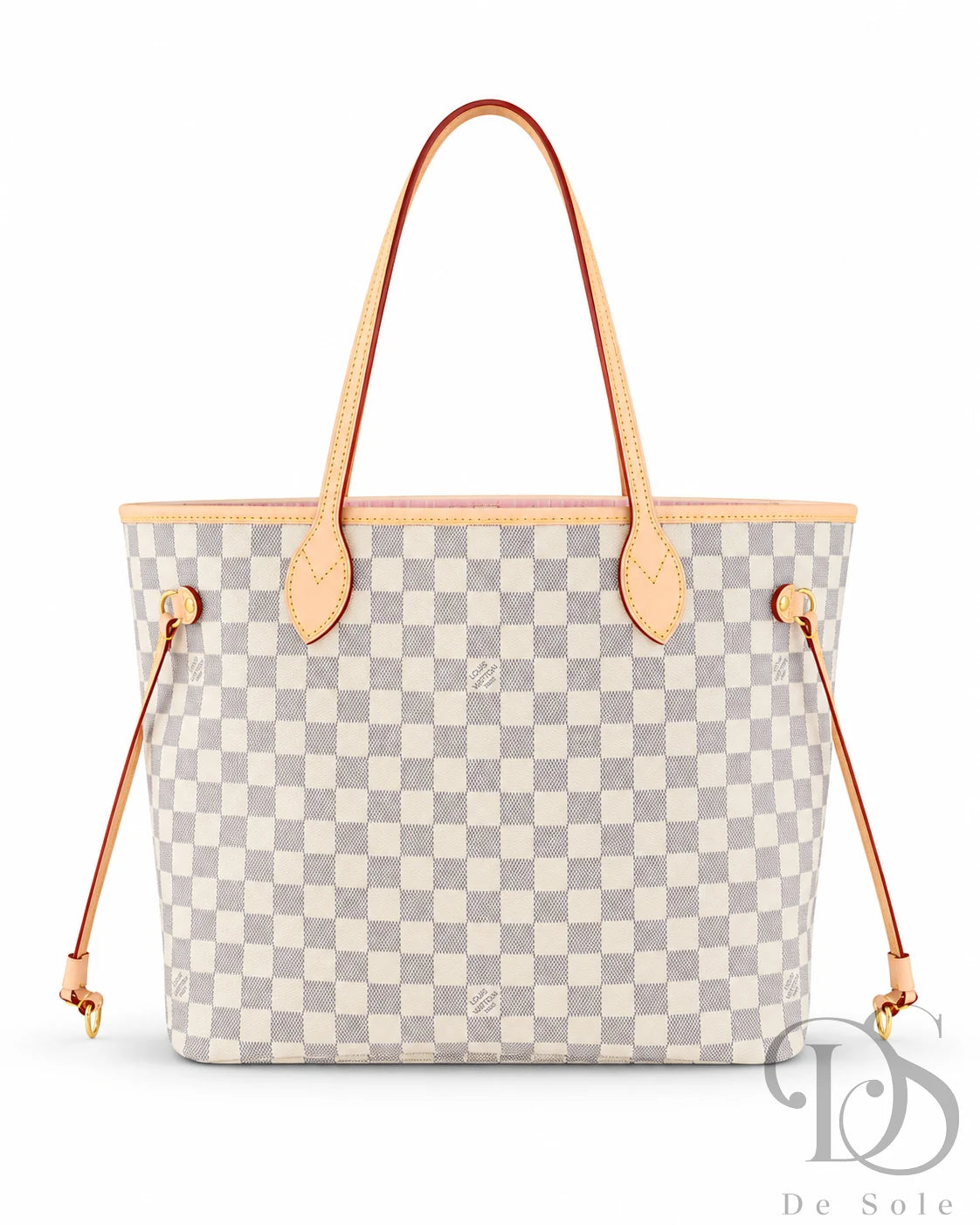 Lv Damier Neverfull Pink Interior Tote Bag