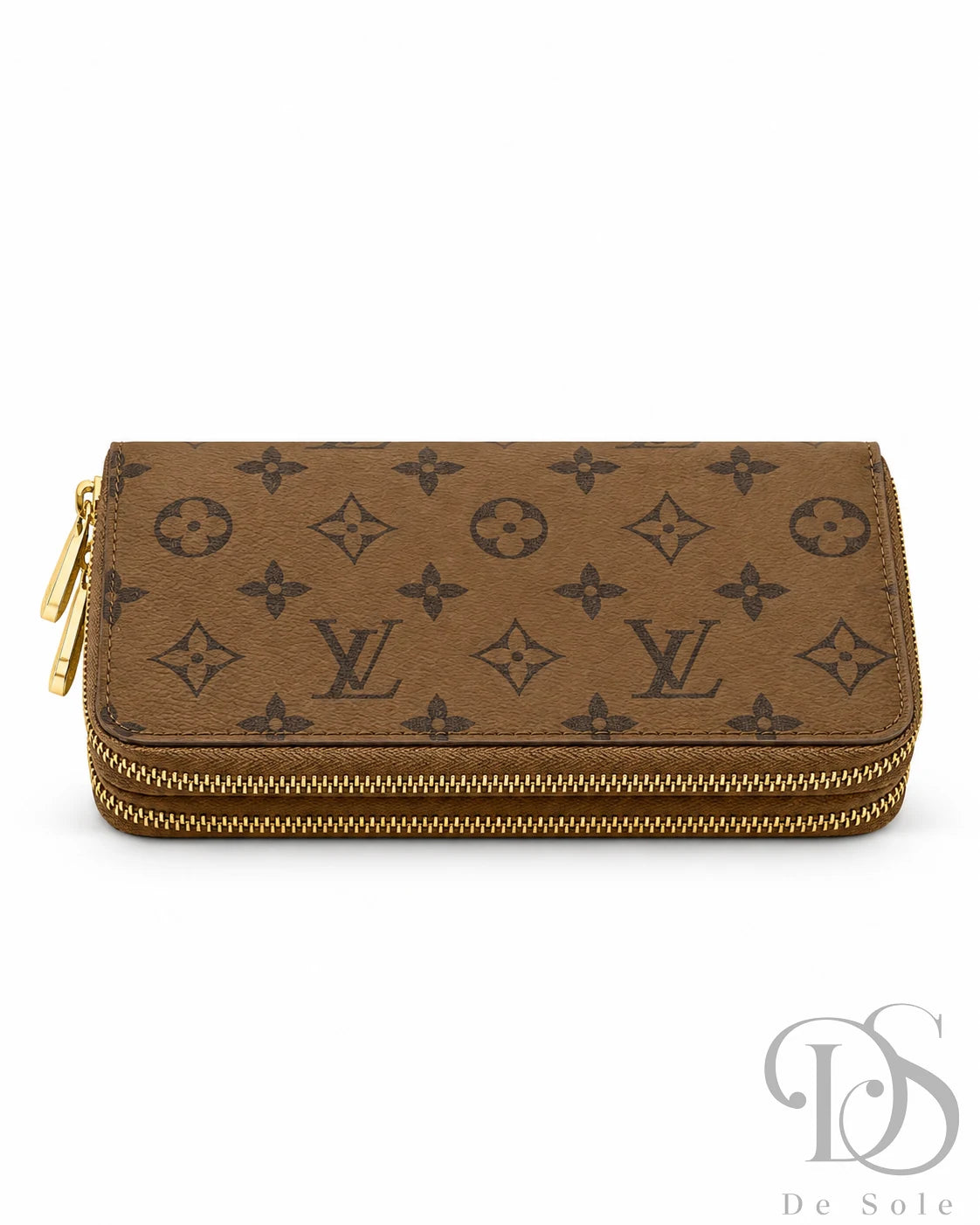 Lv Monogram Double Zip Long Wallet
