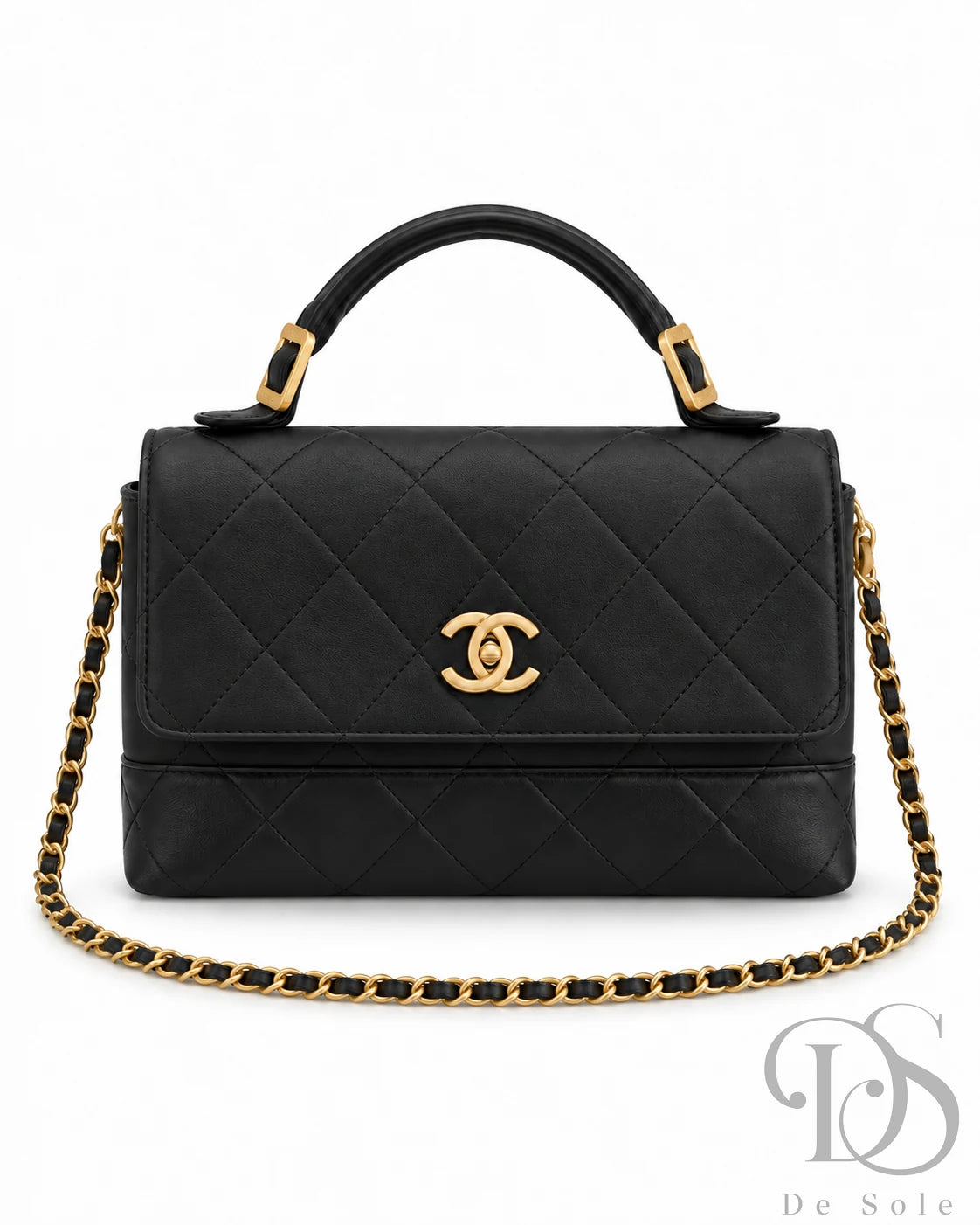 Chnl Classic Quilted Flap Top Handle Bag