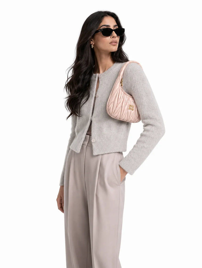 miu mu wander matelassé mini hobo bag - model