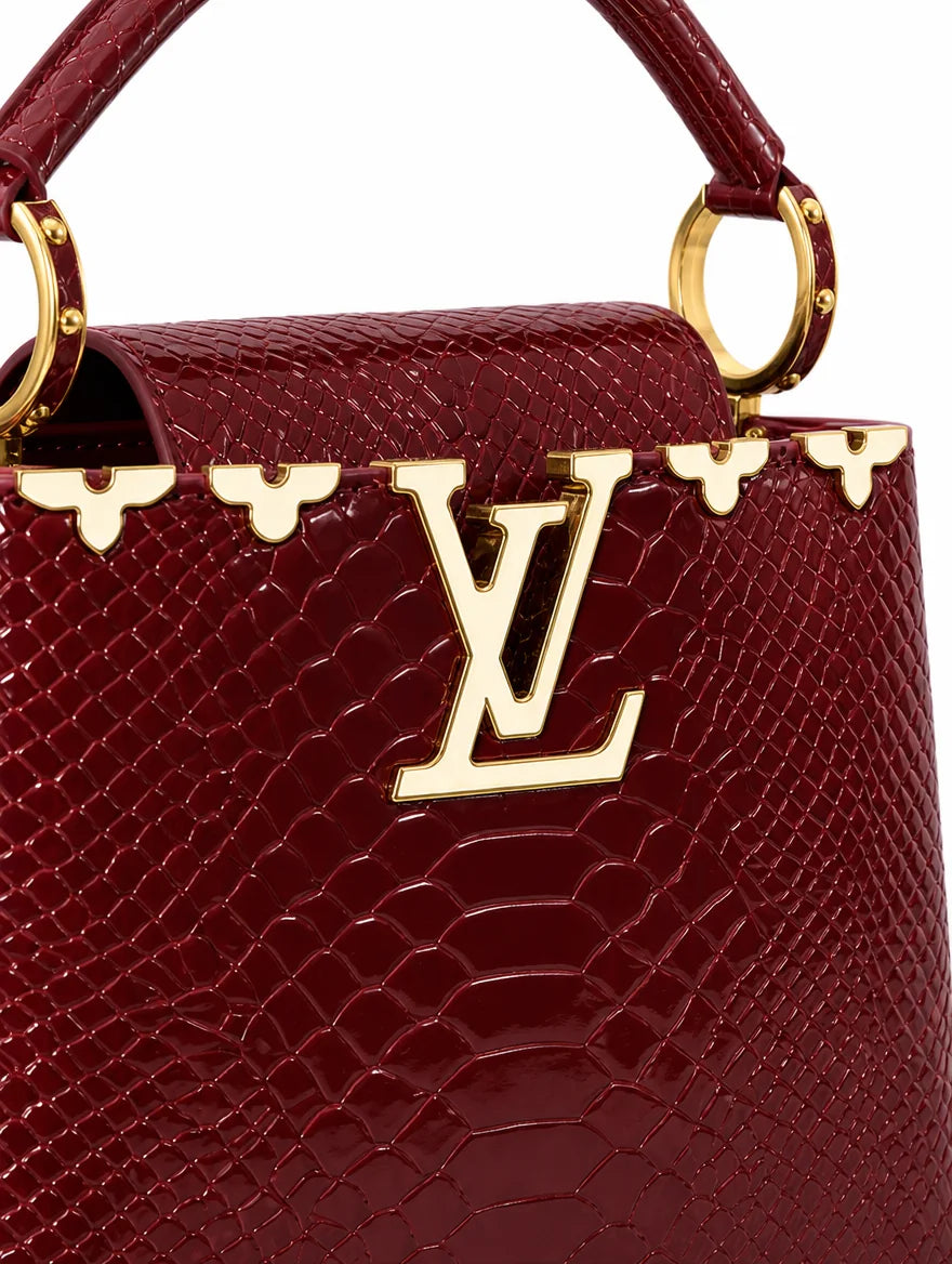 Lv Structured Top-Handle Bag - side