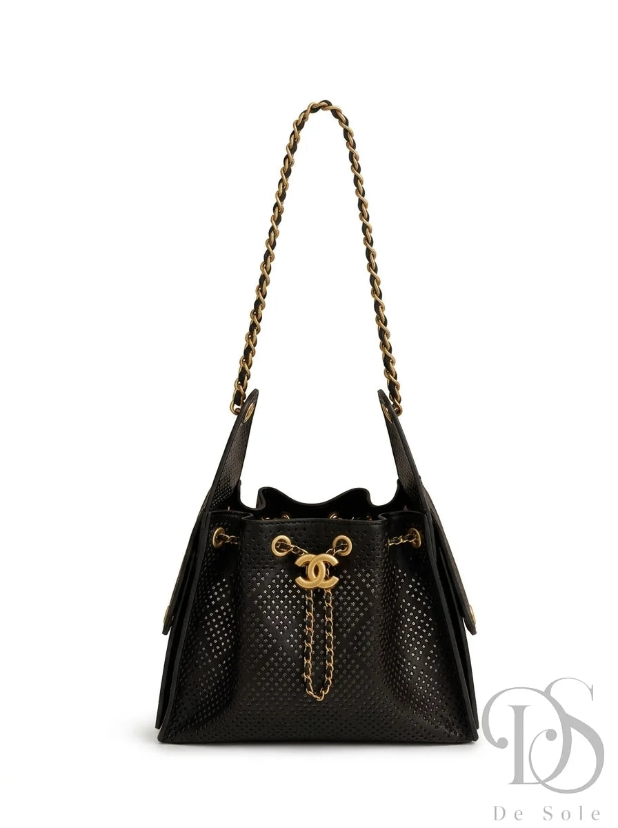 Chnl Chain Drawstring Shoulder Bag