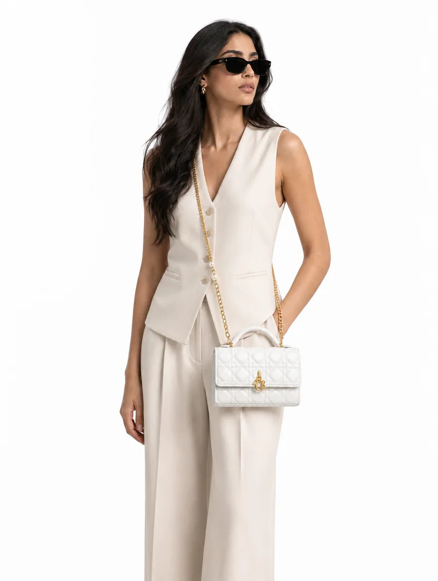 Luxe Mini Quilted Charm Bag – Elegant Edition - model