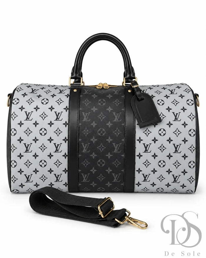 Lv Two-Tone Monogram Travel Duffle Bag