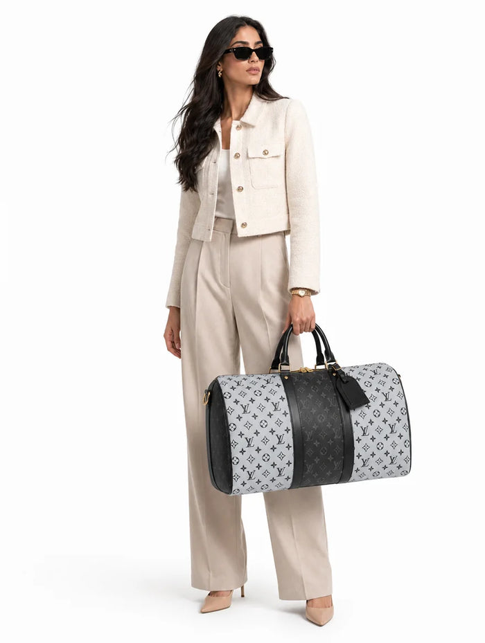 Lv Two-Tone Monogram Travel Duffle Bag - model