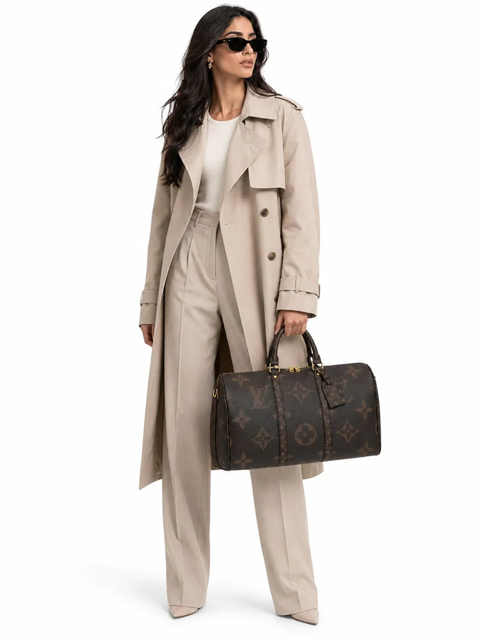 Lv Keepall Bandoulière 50 Monogram Canvas Travel Bag – Brown - model