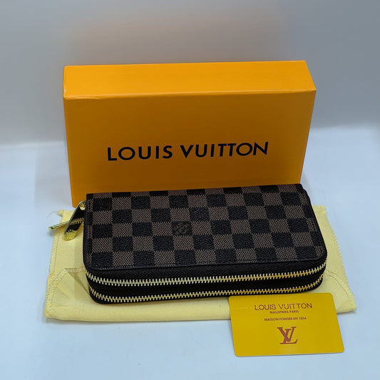 Louis Vuitton Damier Ebene Double Zip Long Wallet