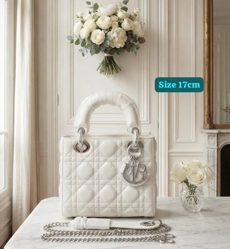 Lady Diour Quilted Top-Handle Bag