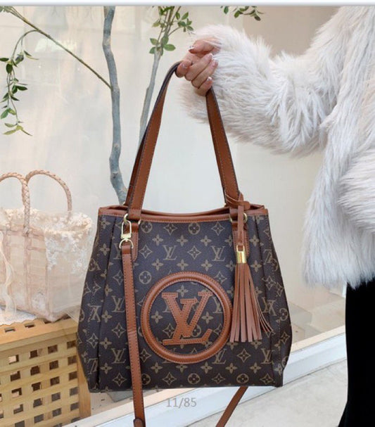 Louis Vuitton – Monogram Tote with Round LV Patch (Brown)