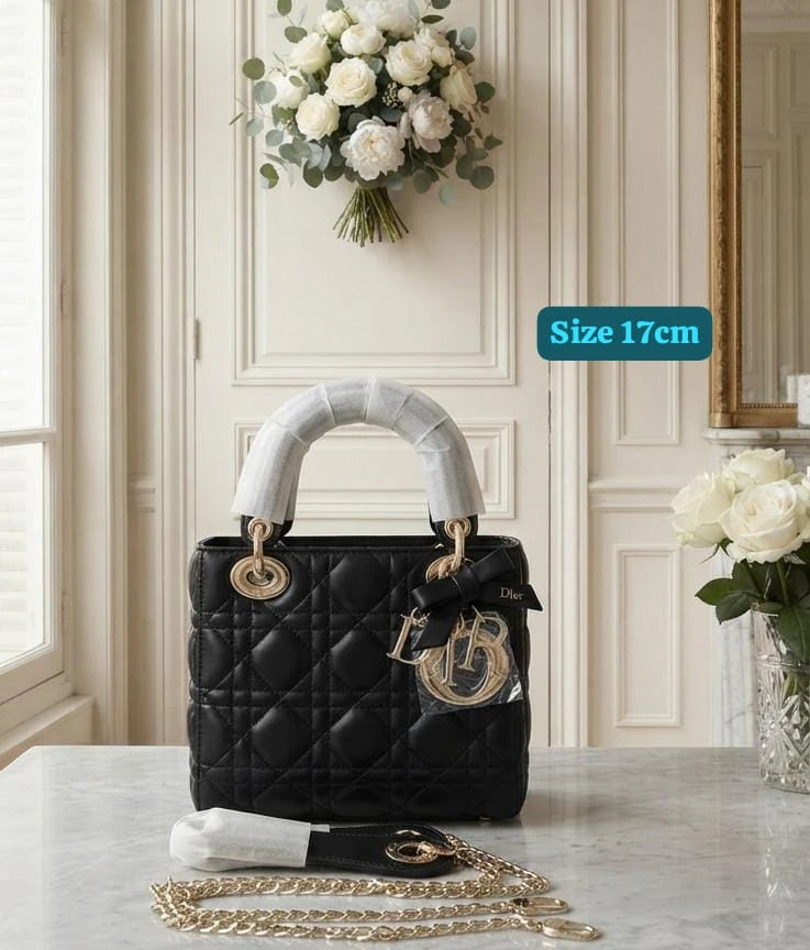 Lady Diour Quilted Top-Handle Bag