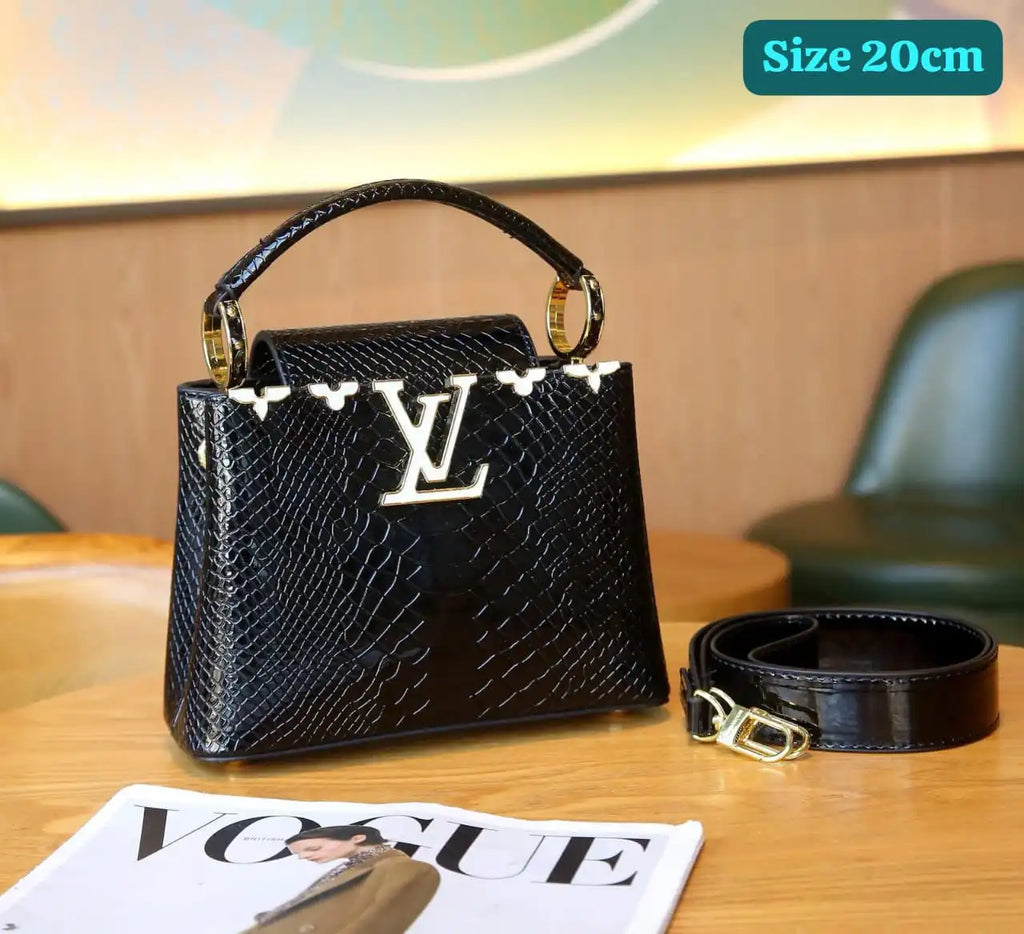 Lv Structured Top-Handle Bag